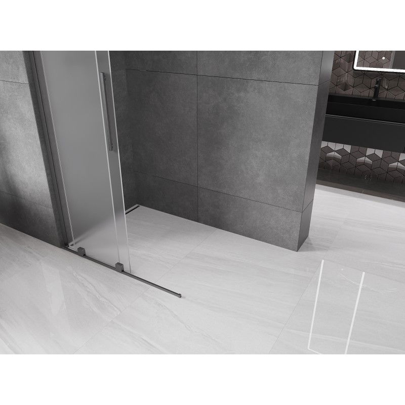 Mexen Velar L Sliding Shower Wall Walk-in 120 x 200 cm, Frosted 8 mm, Brushed Gun Gray - 871-120-003-33-66