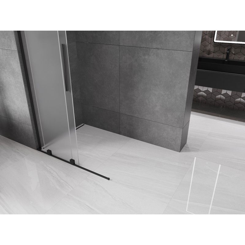 Mexen Velar L Sliding Walk-in Shower Screen 110 x 200 cm, Frosted 8 mm, Black - 871-110-003-33-70