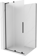 Mexen Velar L Sliding Shower Wall Walk-in 120 x 200 cm, Frosted 8 mm, Black - 871-120-003-33-70