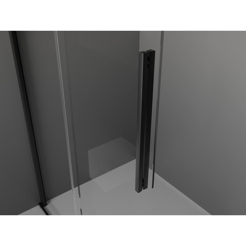 Mexen Velar L sliding shower wall Walk-in 90 x 200 cm, frosted 8 mm, black - 871-090-003-33-70