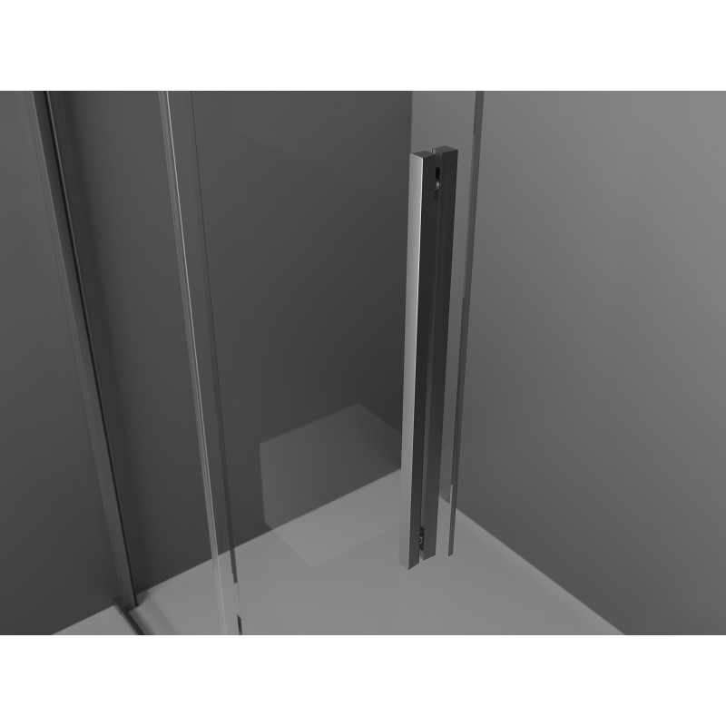 Mexen Velar L Sliding Shower Wall Walk-in 100 x 200 cm, Frosted 8 mm, Gun Metal - 871-100-003-33-95