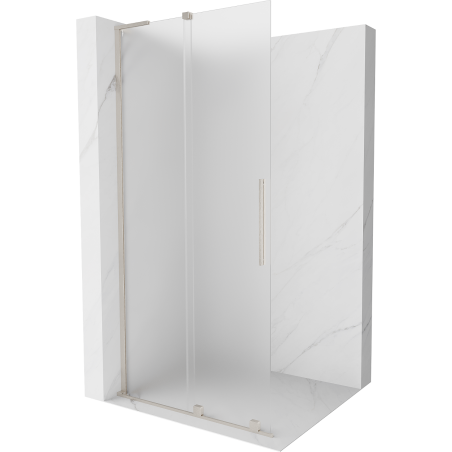 Mexen Velar L Sliding Shower Wall Walk-in 120 x 200 cm, Frosted 8 mm, Brushed Nickel - 871-120-003-33-97