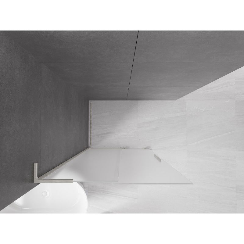 Mexen Velar L Sliding Walk-in Shower Wall 100 x 200 cm, Frosted 8 mm, Brushed Nickel - 871-100-003-33-97