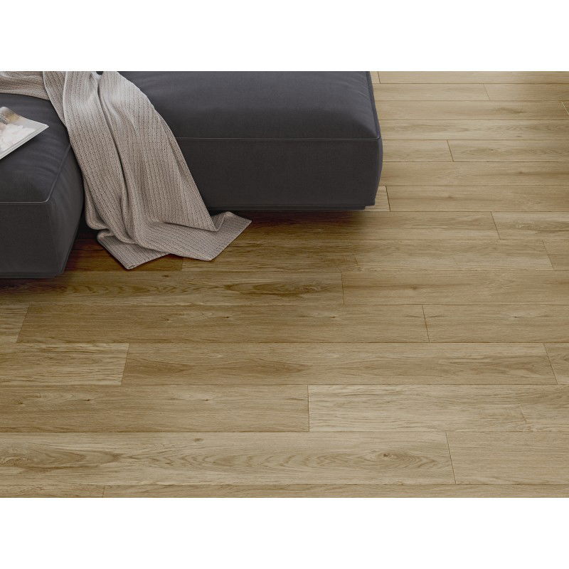 Mexen Manhattan vinyl panel sample 1240 x 182 mm SPC 6.5 mm, IXPE underlay 1.5 mm, 4 V-Groove, Oak - F1041-S