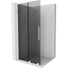 Mexen Velar L Sliding Shower Wall Walk-in 100 x 200 cm, Graphite 8 mm, White - 871-100-003-43-20