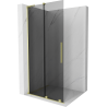 Mexen Velar L Sliding Shower Screen Walk-in 100 x 200 cm, Graphite 8 mm, Brushed Gold - 871-100-003-43-55