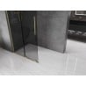 Mexen Velar L Sliding Shower Wall Walk-in 110 x 200 cm, Graphite 8 mm, Brushed Gold - 871-110-003-43-55