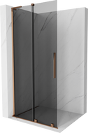 Mexen Velar L Sliding Shower Wall Walk-in 100 x 200 cm, Graphite 8 mm, Rose Gold - 871-100-003-43-60