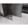 Mexen Velar L Sliding Walk-in Shower Wall 120 x 200 cm, Graphite 8 mm, Rose Gold - 871-120-003-43-60