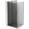 Mexen Velar L Sliding Walk-in Shower Wall 120 x 200 cm, Graphite 8 mm, Rose Gold - 871-120-003-43-60