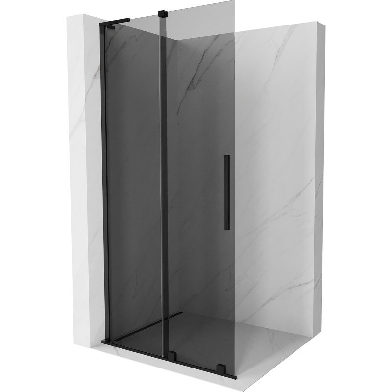 Mexen Velar L Sliding Shower Wall Walk-in 120 x 200 cm, Graphite 8 mm, Black - 871-120-003-43-70
