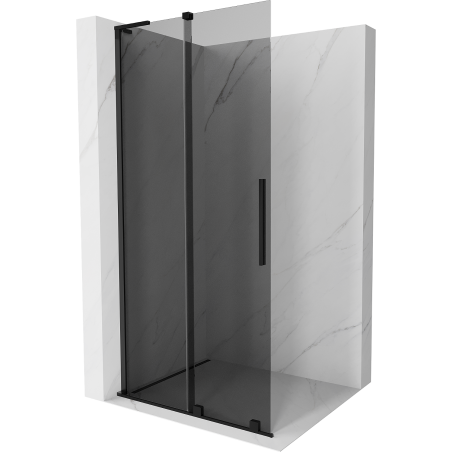 Mexen Velar L Sliding Shower Wall Walk-in 120 x 200 cm, Graphite 8 mm, Black - 871-120-003-43-70