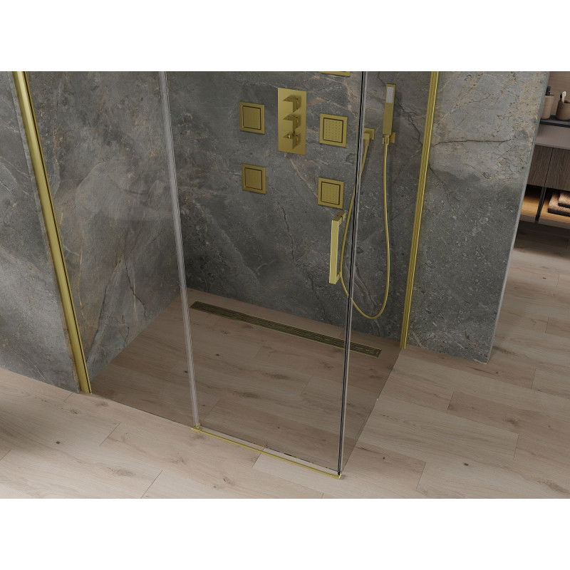 Mexen Omega Sliding Shower Enclosure 110 x 90 cm, Transparent, Gold - 825-110-090-50-00