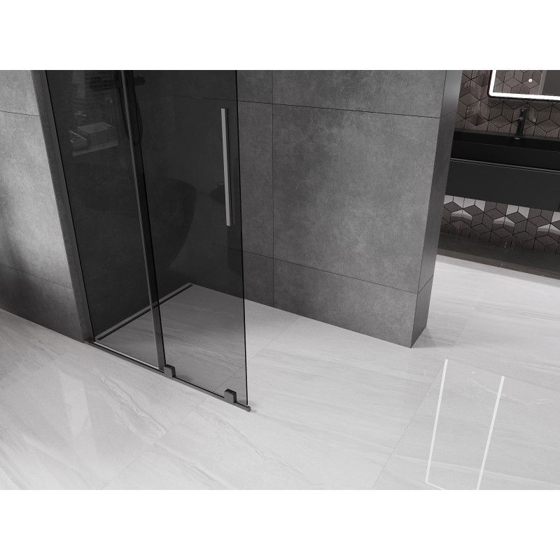 Mexen Velar L Sliding Shower Wall Walk-in 120 x 200 cm, Graphite 8 mm, Gun Metal - 871-120-003-43-95