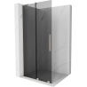 Mexen Velar L sliding shower wall Walk-in 110 x 200 cm, graphite 8 mm, brushed nickel - 871-110-003-43-97