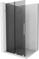 Mexen Velar L Sliding Shower Screen Walk-in 110 x 200 cm, Graphite 8 mm, Brushed Nickel - 871-110-003-43-97