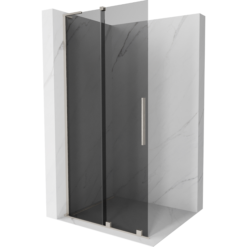 Mexen Velar L Sliding Shower Wall Walk-in 120 x 200 cm, graphite 8 mm, brushed nickel - 871-120-003-43-97