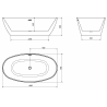 Mexen Eris freestanding bathtub 180 x 95 cm, white, chrome overflow - 53441809500-01