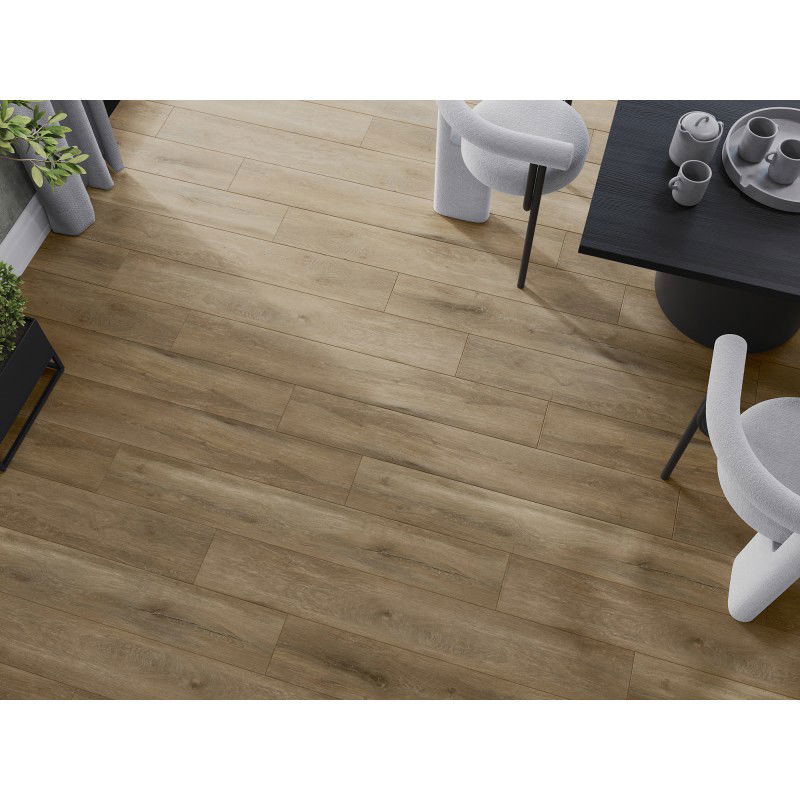 Mexen Long Creek sample vinyl panels 1240 x 182 mm SPC 6.5 mm, IXPE underlay 1.5 mm, 4 V-Groove, Oak - F1050-S