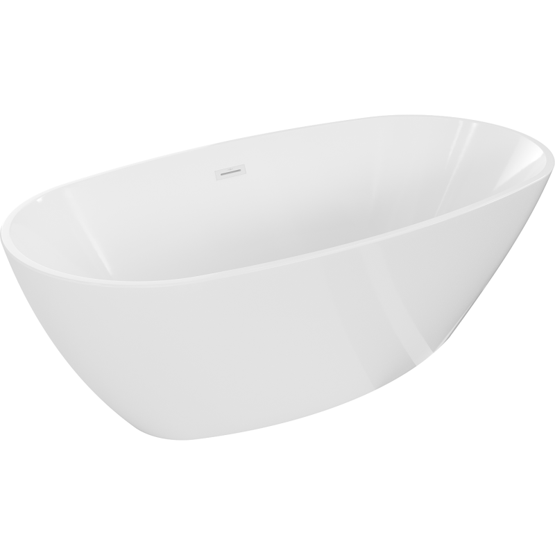 Mexen Eris free-standing bath 180 x 95 cm, white, white overflow - 53441809500-20