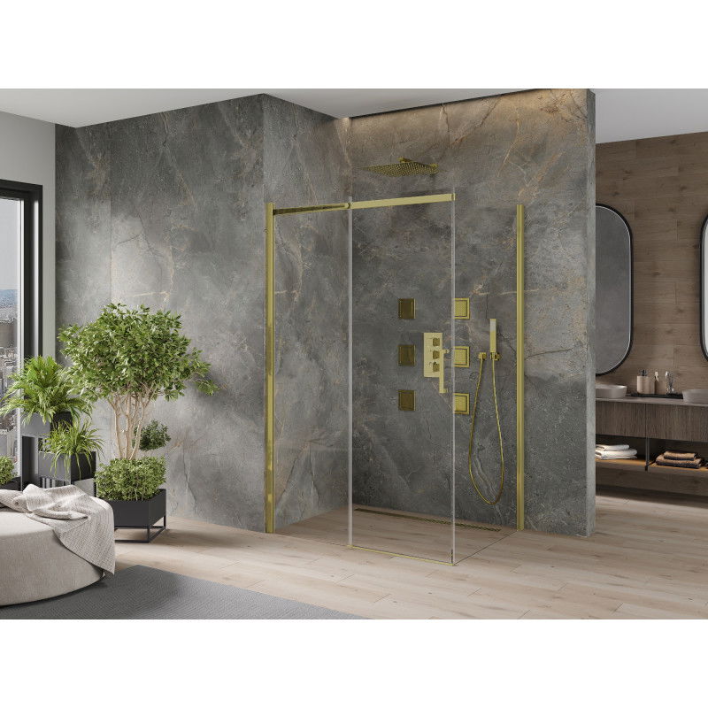Mexen Omega sliding shower cabin 120 x 100 cm, transparent, gold - 825-120-100-50-00