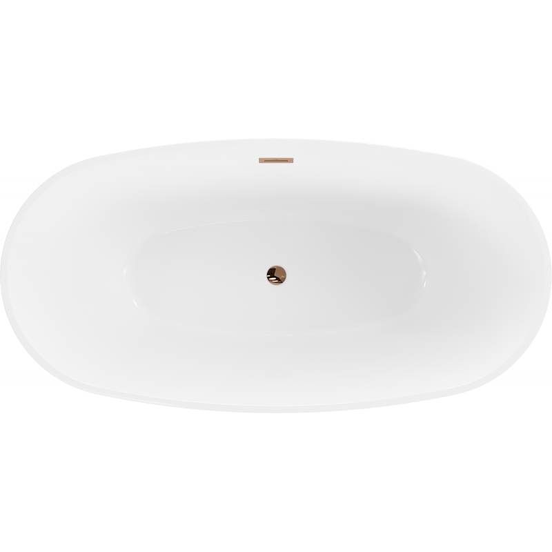 Mexen Eris freestanding bath 180 x 95 cm, white, pink gold overflow - 53441809500-60