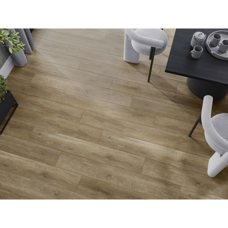 Mexen Clermont sample of SPC vinyl panels 6.5 mm, IXPE underlay 1.5 mm, 4 V-Groove, Oak - F1053-S