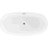 Mexen Eris freestanding bathtub 180 x 95 cm, white, gun gray brushed overflow - 53441809500-66