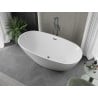 Mexen Eris freestanding bathtub 180 x 95 cm, white, gun gray brushed overflow - 53441809500-66