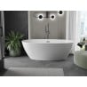 Mexen Eris freestanding bathtub 180 x 95 cm, white, gun gray brushed overflow - 53441809500-66
