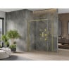 Mexen Omega extendable shower cubicle 130 x 70 cm, Transparent, Gold - 825-130-070-50-00