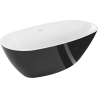 Mexen Eris Freestanding Bath 180 x 95 cm, White/Black, White Overflow - 53441809575-20