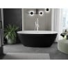 Mexen Eris Freestanding Bath 180 x 95 cm, White/Black, White Overflow - 53441809575-20