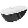 Mexen Eris freestanding bathtub 180 x 95 cm, white/black, overflow rose gold - 53441809575-60
