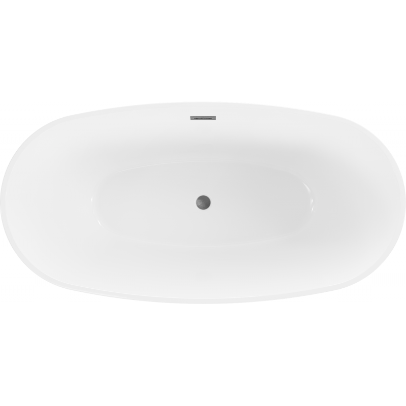 Mexen Eris freestanding bathtub 180 x 95 cm, white/black, gun gray brushed overflow - 53441809575-66