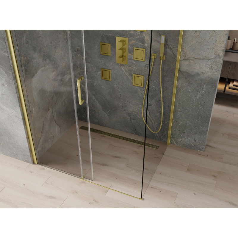 Mexen Omega sliding shower cabin 140 x 100 cm, transparent, gold - 825-140-100-50-00