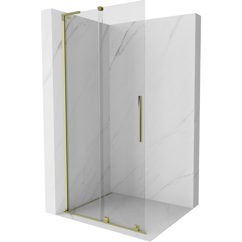 Mexen Velar L Sliding Shower Wall Walk-in 100 x 200 cm, Transparent 8 mm, Gold - 871-100-003-03-50