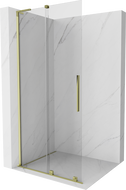 Mexen Velar L Sliding Shower Wall Walk-in 100 x 200 cm, Transparent 8 mm, Gold - 871-100-003-03-50