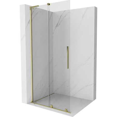 Mexen Velar L sliding shower wall Walk-in 110 x 200 cm, transparent 8 mm, gold - 871-110-003-03-50