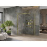 Mexen Omega sliding shower cabin 140 x 90 cm, transparent, gold - 825-140-090-50-00