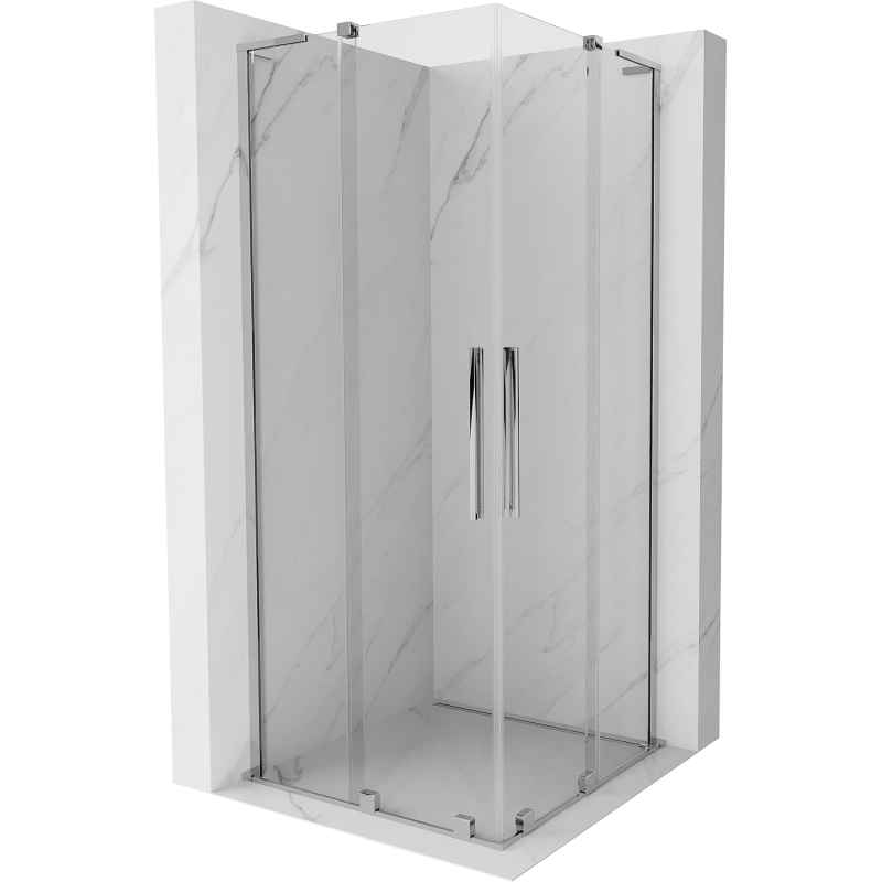 Mexen Velar L Duo sliding shower cabin 80 x 80 cm, transparent, chrome - 871-080-080-02-03-01