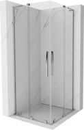 Mexen Velar L Duo sliding shower enclosure 80 x 80 cm, transparent, chrome - 871-080-080-02-03-01