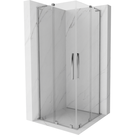 Mexen Velar L Duo sliding shower cabin 90 x 90 cm, transparent, chrome - 871-090-090-02-03-01