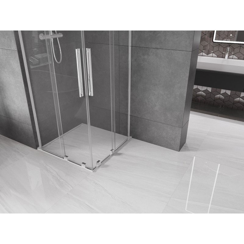 Mexen Velar L Duo sliding shower cabin 100 x 100 cm, transparent, chrome - 871-100-100-02-03-01