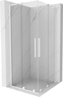 Mexen Velar L Duo sliding shower enclosure 100 x 100 cm, transparent, white - 871-100-100-02-03-20