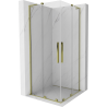 Mexen Velar L Duo Sliding Shower Enclosure 80 x 80 cm, Transparent, Gold - 871-080-080-02-03-50