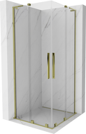 Mexen Velar L Duo Sliding Shower Enclosure 80 x 80 cm, Transparent, Gold - 871-080-080-02-03-50
