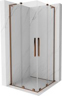 Mexen Velar L Duo sliding shower enclosure 90 x 90 cm, transparent, rose gold - 871-090-090-02-03-60