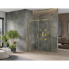 Mexen Omega sliding shower cabin 140 x 70 cm, transparent, gold - 825-140-070-50-00