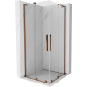 Mexen Velar L Duo sliding shower cabin 100 x 100 cm, transparent, rose gold - 871-100-100-02-03-60